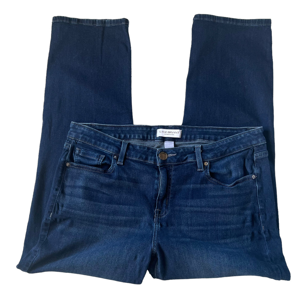 Lane Bryant Super Stretch Straight Every Day Rinse Dark Denim 20S 1106058